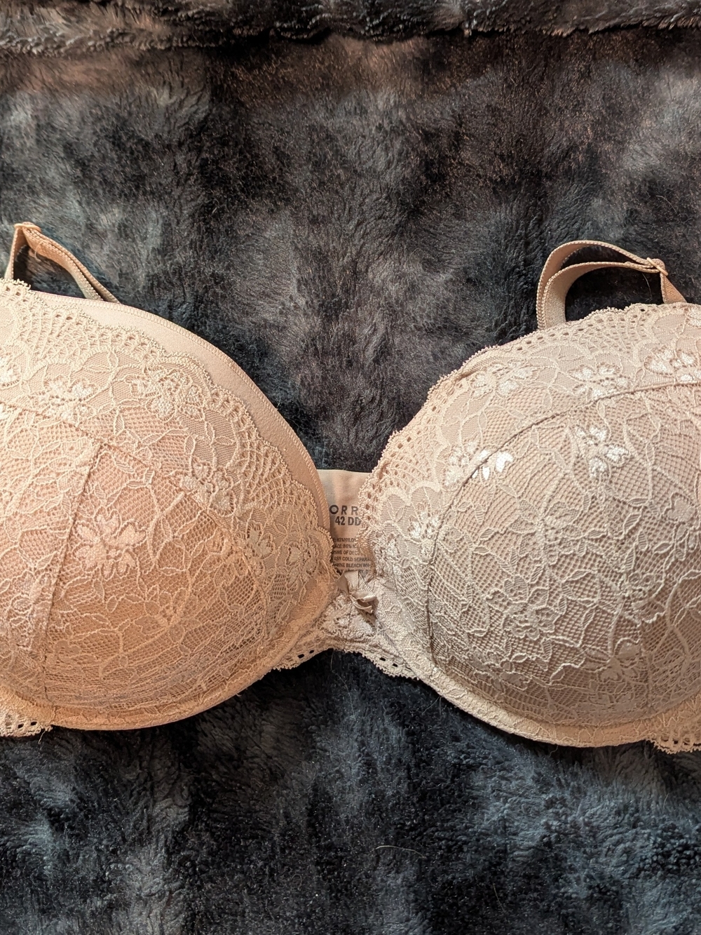 Torrid Dusty Rose Nude Lace Plunge Push-Up Bra With Underwire